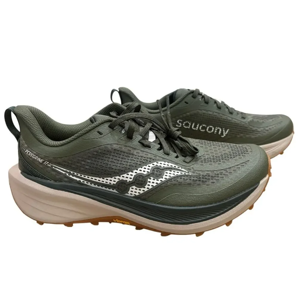 NWOT Men's Saucony Peregrine 17 Running Shoes Army/Mountain Size 9